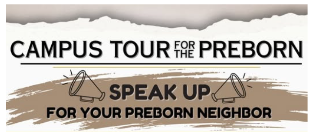 Once again we will be going to the university campuses to speak up for our preborn neighbors! Please contact us if you would like to participate or if you have questions.