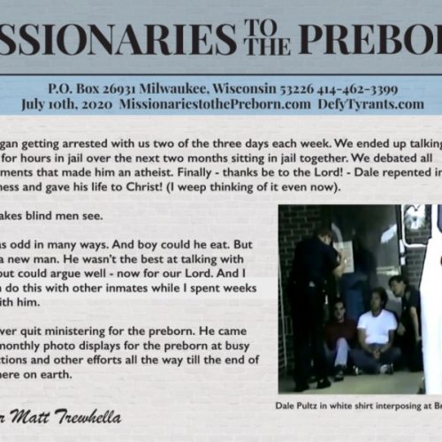 Missionaries to the Preborn July 2020 Mailing - MissionariesToThePreborn.com